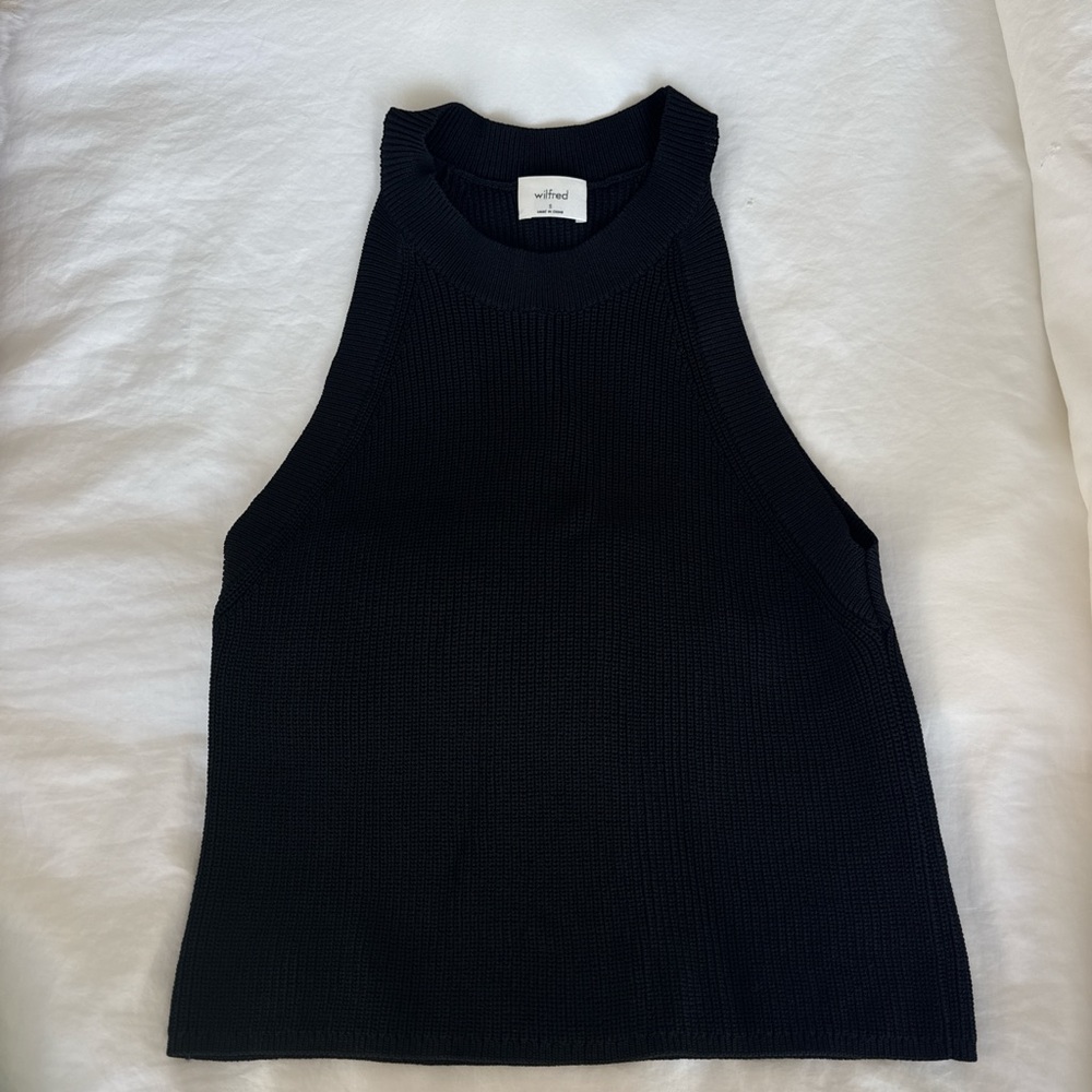 Wilfred Black Knit Sleeveless Top